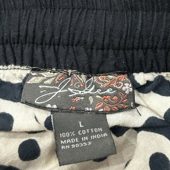 J Gee Boho Black & White Tribal Elastic Waist Asymmetrical Skirt Size L Flowy - Picture 5 of 9